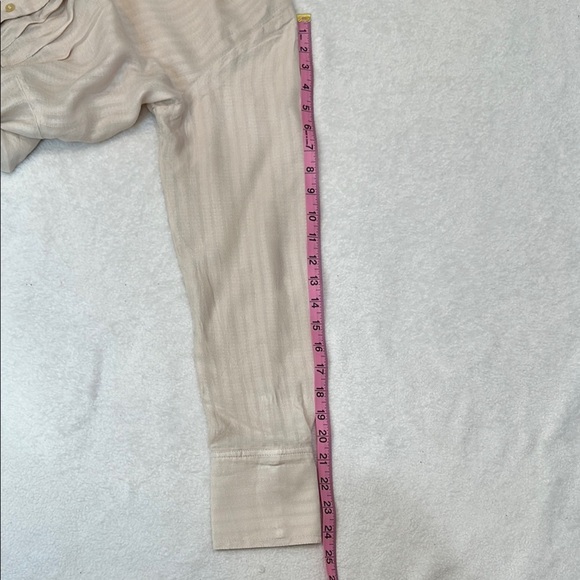 Free People Ivory Buckle Boho Long Sleeve Flowy  Fitted Blouse Size L - Picture 9 of 13